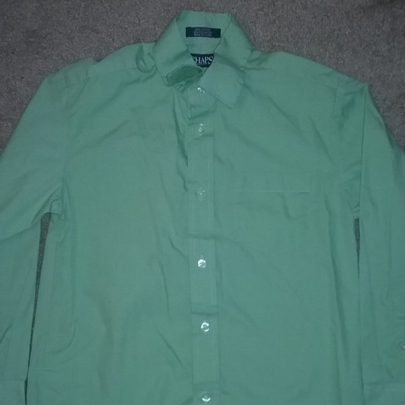 CHAPS BOYS LIGHT GREEN BUTTON UP DRESS SHIRT (8) - Picture 2 of 8